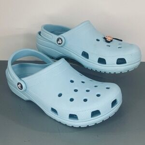 Crocs Classic Clog Light Blue Men's Size 9 Women's Size 11 Finding Nemo Charm